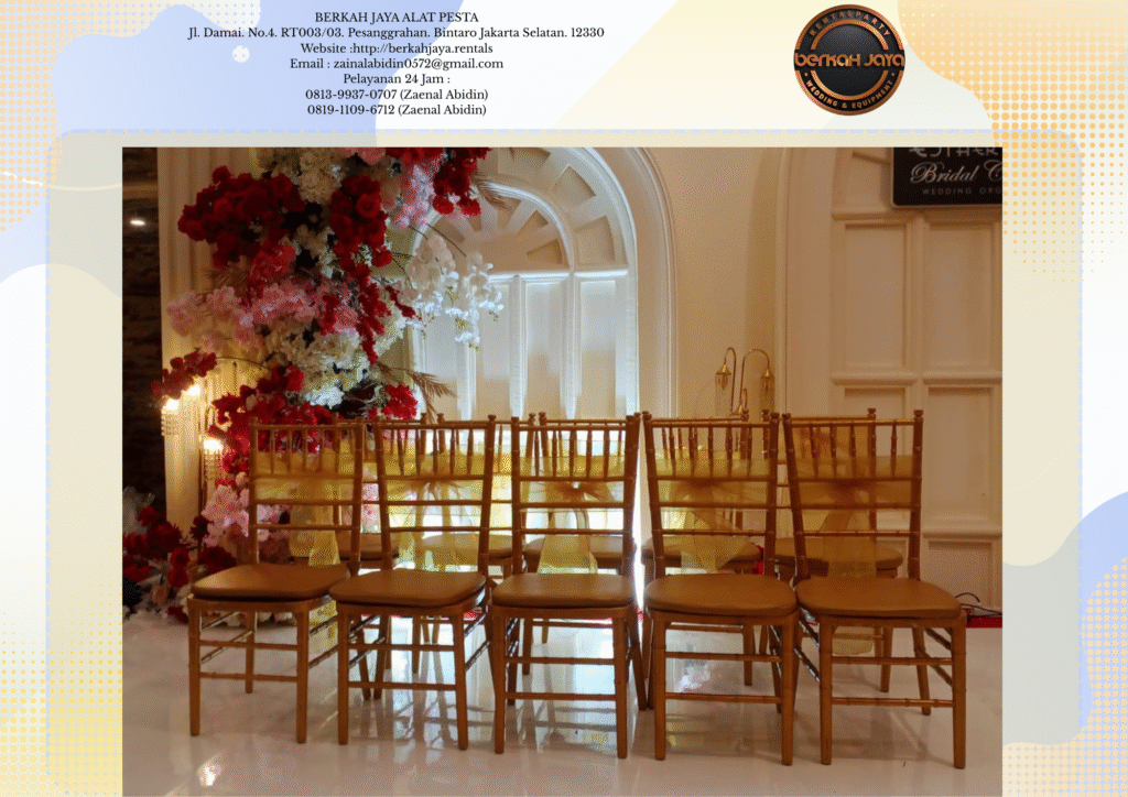 Sewa Kursi Tiffany Kayu Gold Di Daerah Jakarta Pusat Model Terbaru