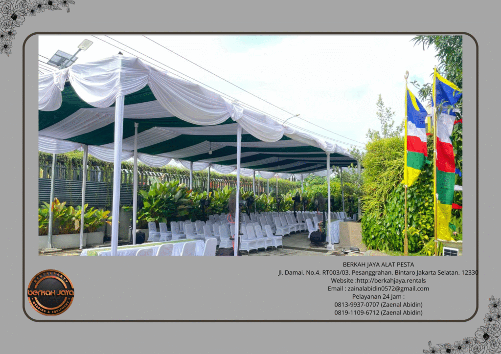 Sewa Tenda Serut Putih Hijau Event GBK Jakarta Pusat