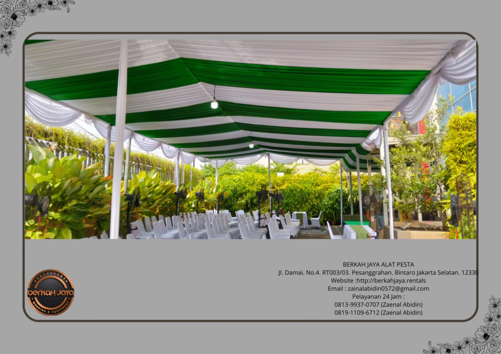Sewa Tenda Serut Putih Hijau Event GBK Jakarta Pusat