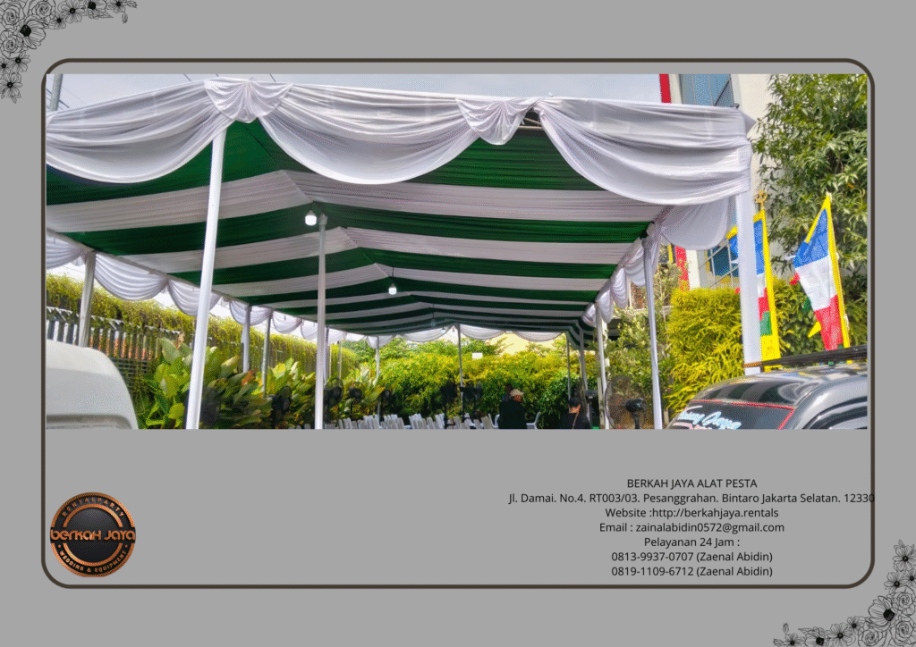 Sewa Tenda Serut Putih Hijau Event GBK Jakarta Pusat
