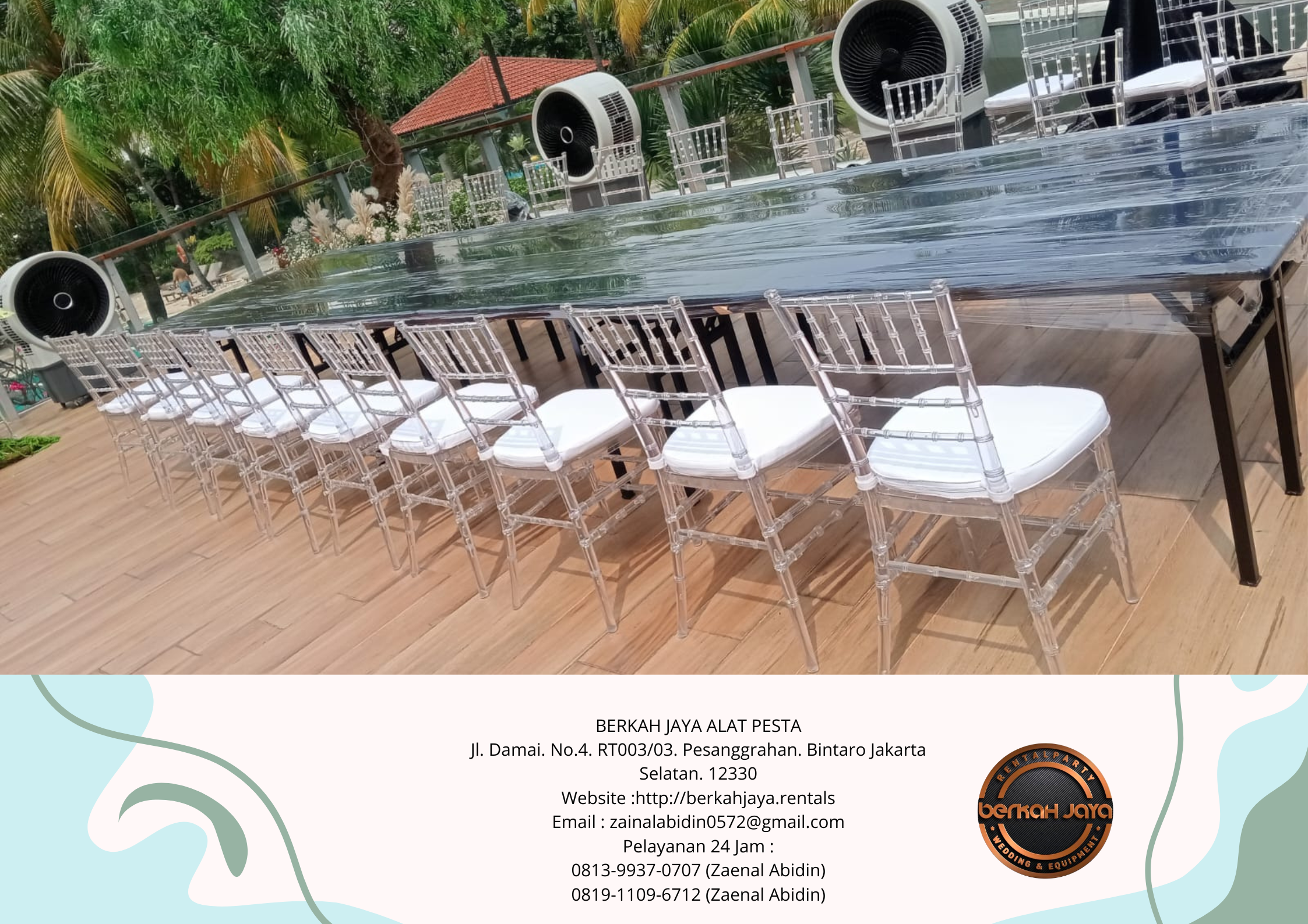 Sewa Kursi VIP Tiffany Acrylic Dan Air Cooler Di Jakarta