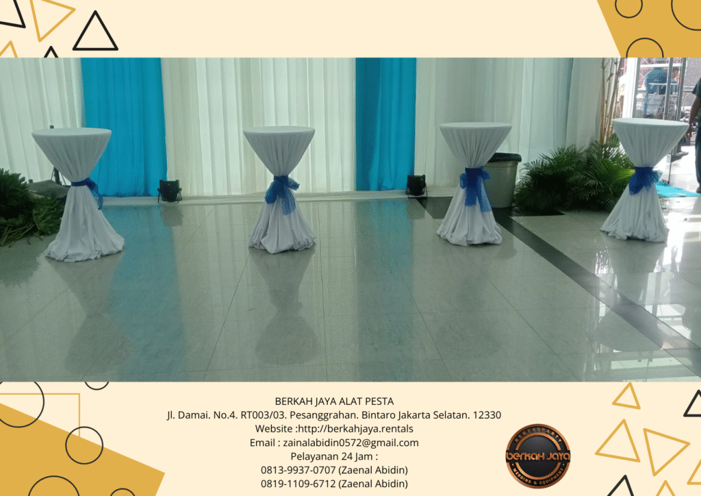 Sewa Meja Bar Cover Tebar Putih Di Area Jakarta Selatan