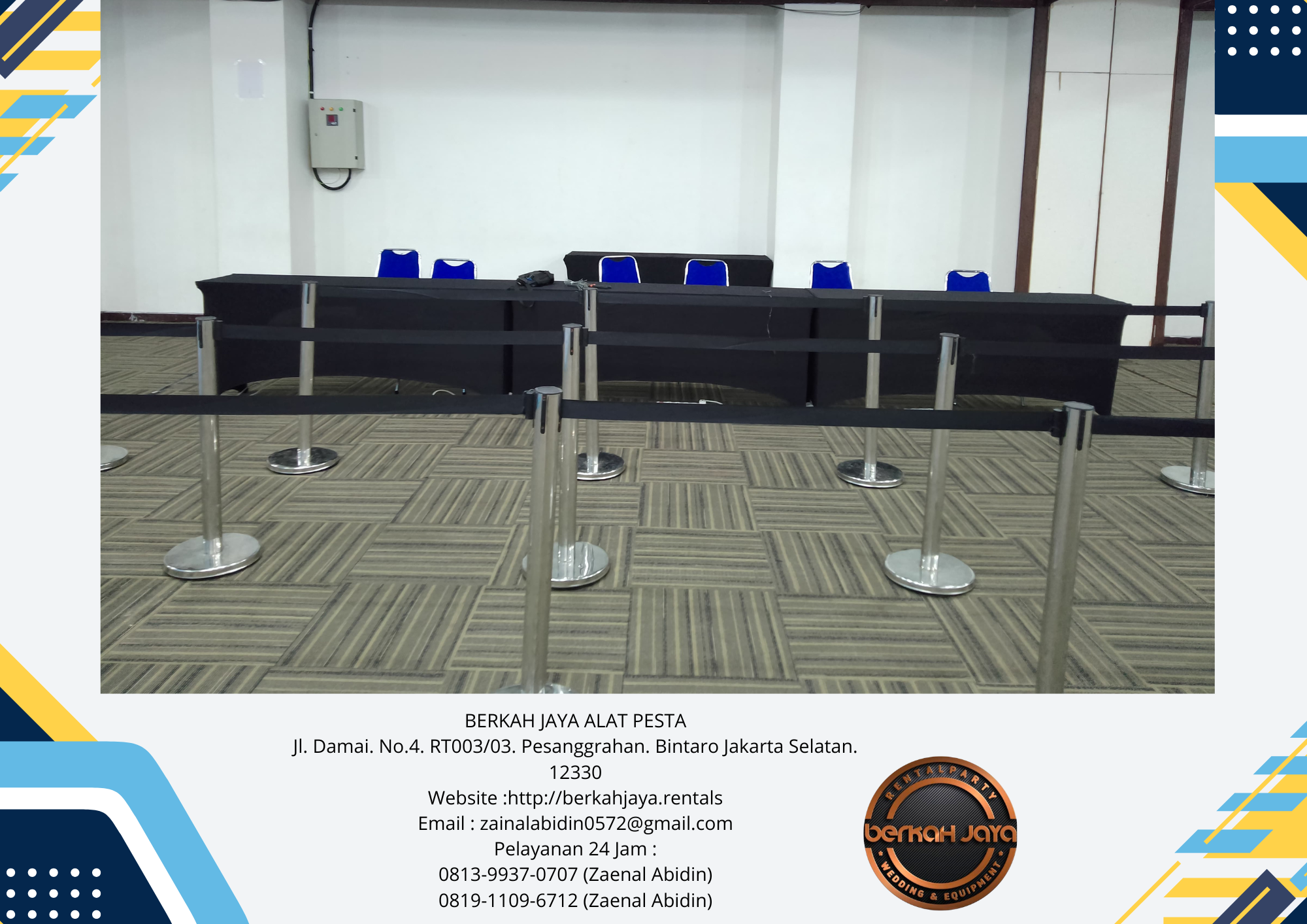 Sewa Tiang Antrian Tali Sabuk Wilayah Jakarta Pusat Kualitas Premium