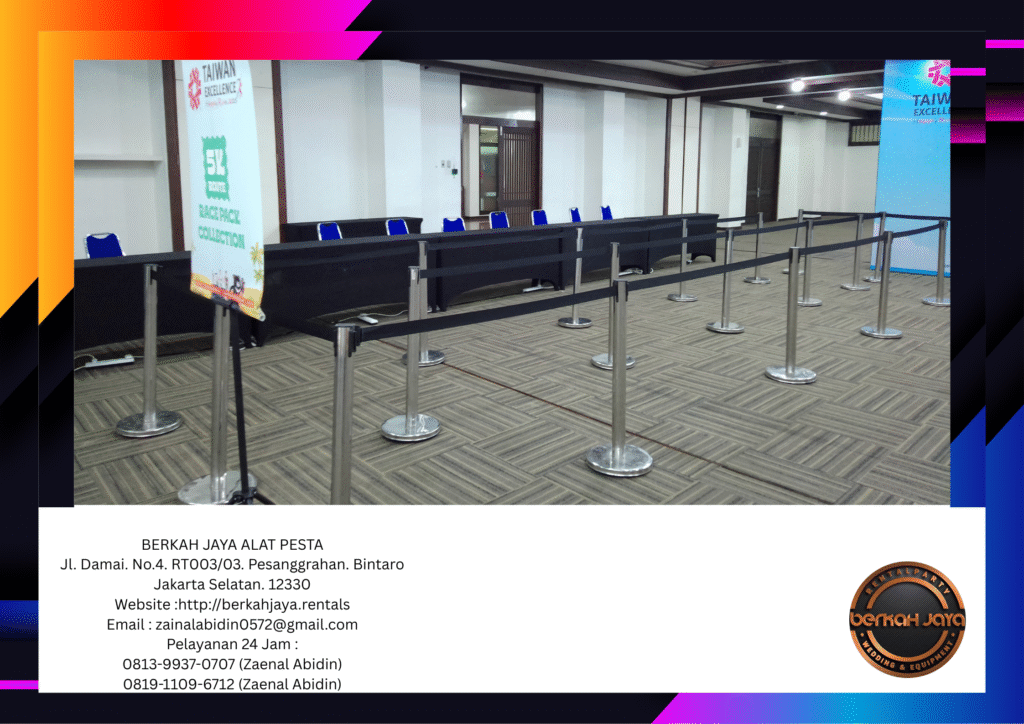 Rental Tiang Antrian Pita Dan Tali Bludru VIP Di Jakarta