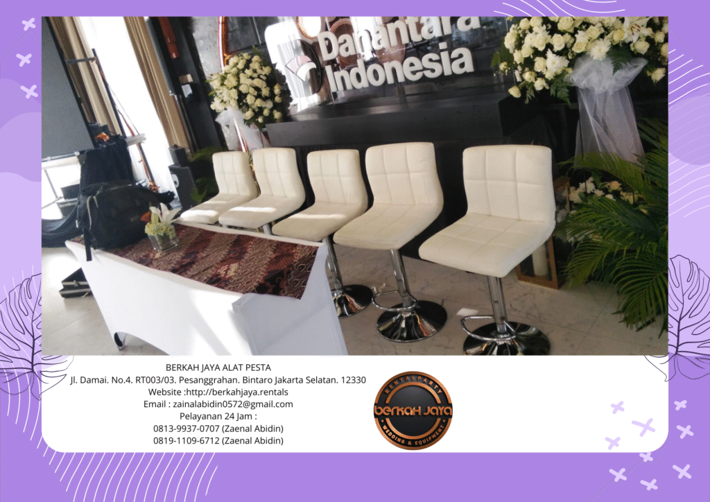 Sewa Barstool Kursi Kotak Senderan Putih Di Daerah Jakarta