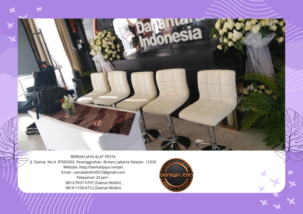Sewa Barstool Kursi Kotak Senderan Putih Di Daerah Jakarta