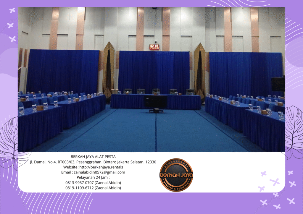 Sewa Kursi Dan Meja Cover Biru Di Jakarta Selatan
