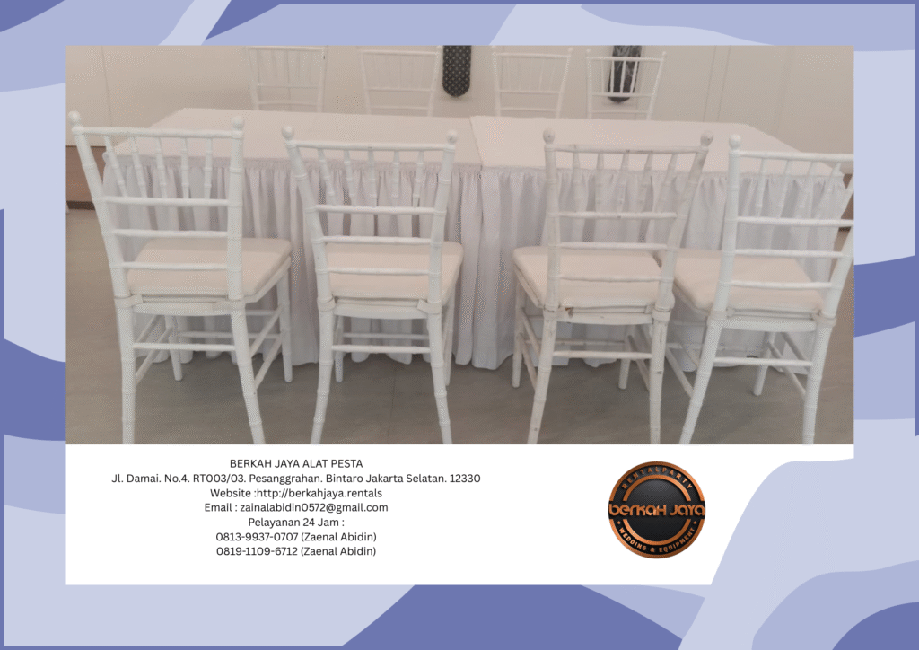 Sewa Meja Kotak Dan Kursi Tiffany Event Lippo Mall Jakarta
