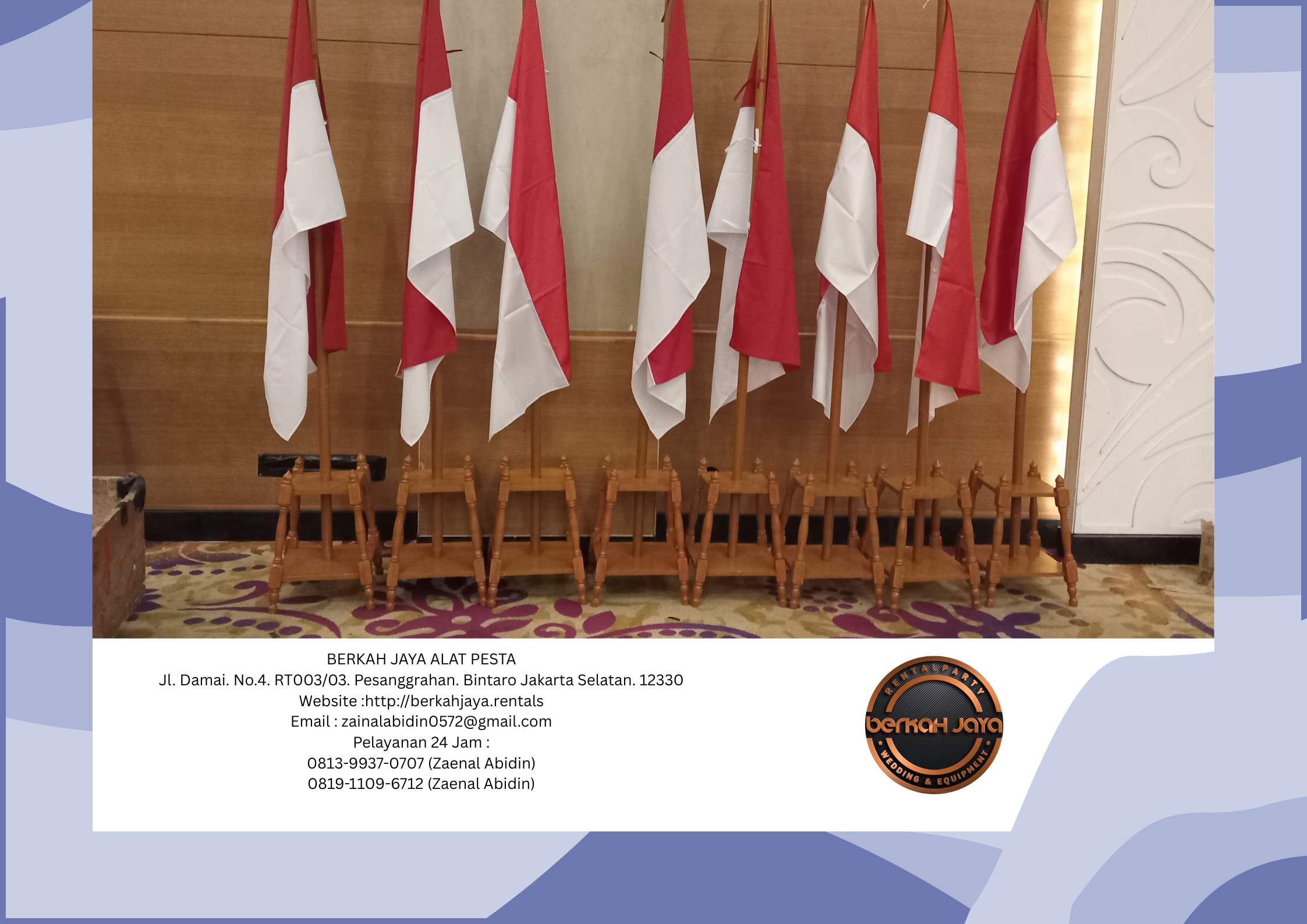 Sewa Tiang Bendera Kayu Dan Stainless VIP Di Jakarta Selatan