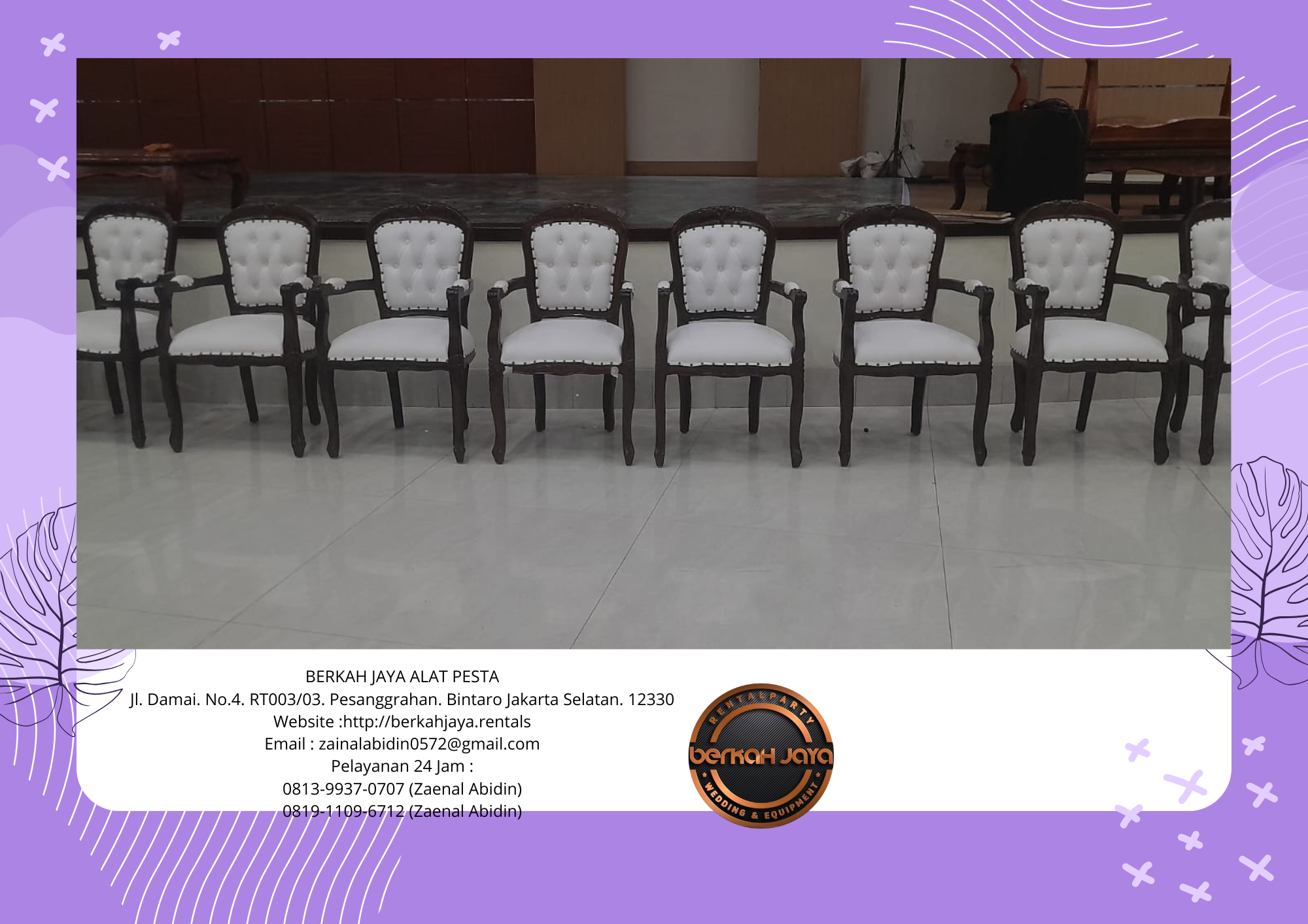 Jasa Sewa Kursi Arm Chair Wilayah Jakarta Pusat Kualitas Kokoh
