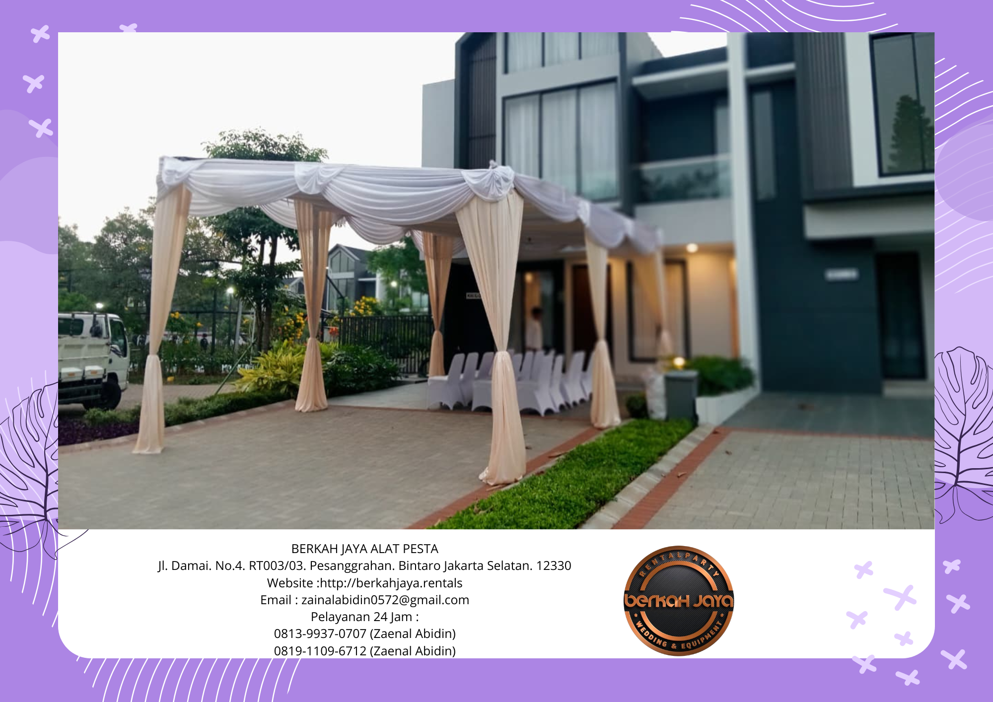 Jasa Sewa Tenda Serut Kain Rempel Lengkap Rumbai Poni Area Jakarta