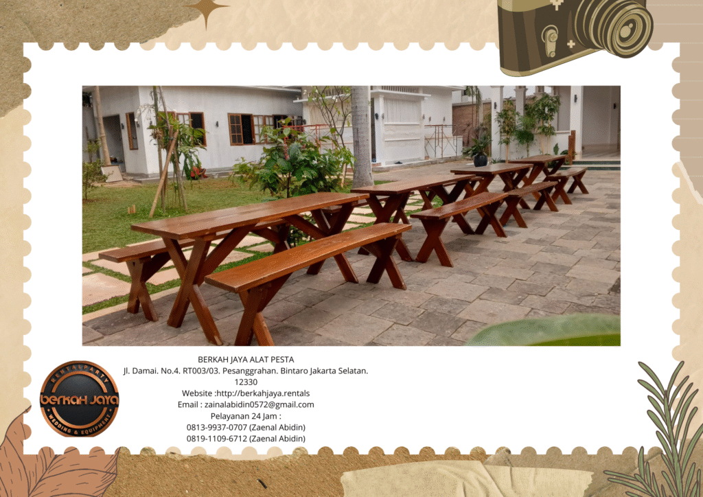 Rental Meja Kursi Taman Kayu Outdoor Jakarta