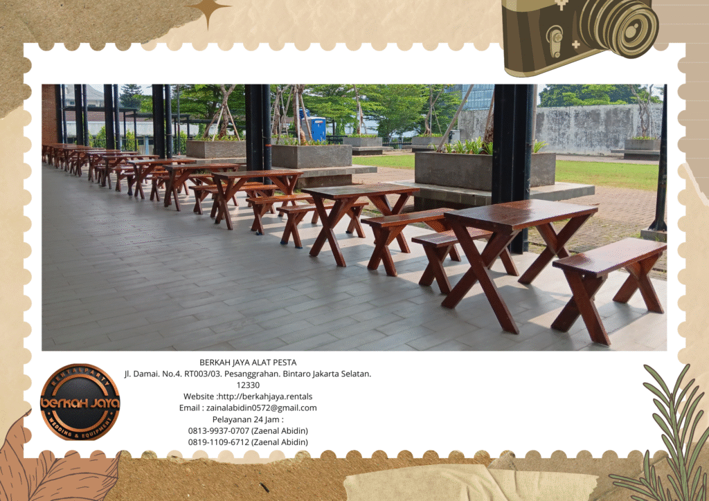 Rental Meja Kursi Taman Kayu Outdoor Jakarta