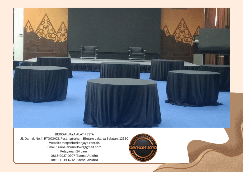 Sewa Meja Bulat Daerah Jakarta Barat Lengkap Acessories