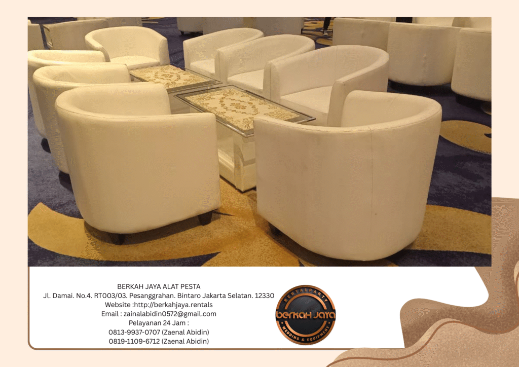 Sewa Sofa Oval Putih Daerah Jakarta Selatan Kualitas Terbaik