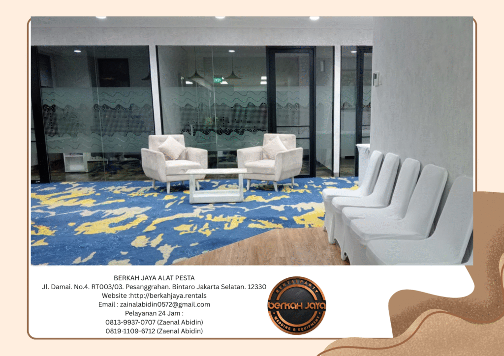 Sewa Sofa Scandinavian Set Meja Kaca VIP Putih Jakarta