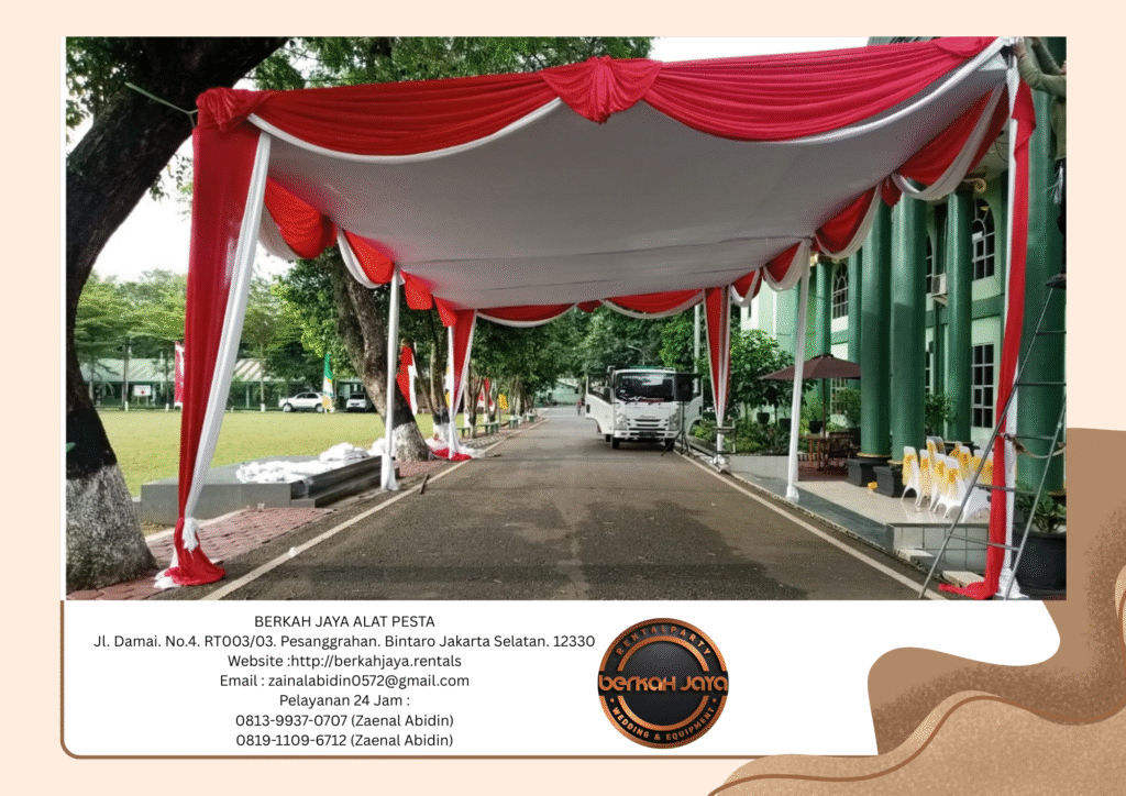 Sewa Tenda Plafon Kain Poni Merah Putih Jakarta Selatan Free Ongkir