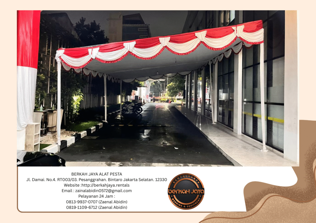 Sewa Tenda Plafon Kain Poni Merah Putih Jakarta Selatan Free Ongkir