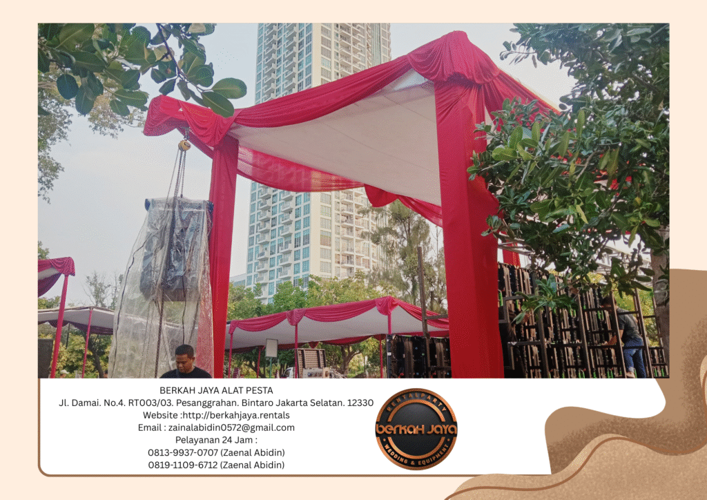 Sewa Tenda Plafon Kain Poni Merah Putih Jakarta Selatan Free Ongkir