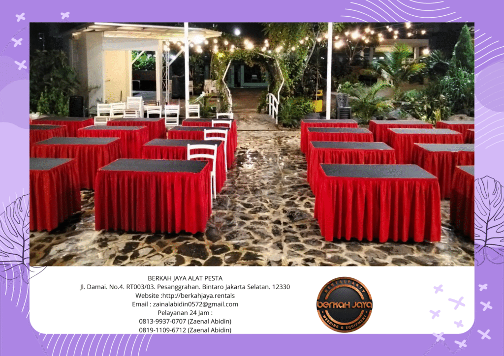 Vendor Sewa Meja Ibm Kotak Dan Bundar Cover Ketat Jakarta Selatan