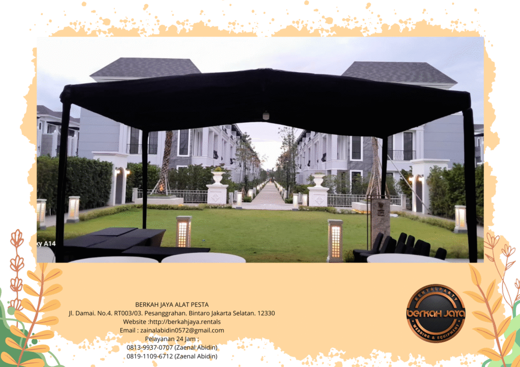 Rental Tenda Serut Hitam Poni Putih Dan Misty Fan Jakarta Selatan