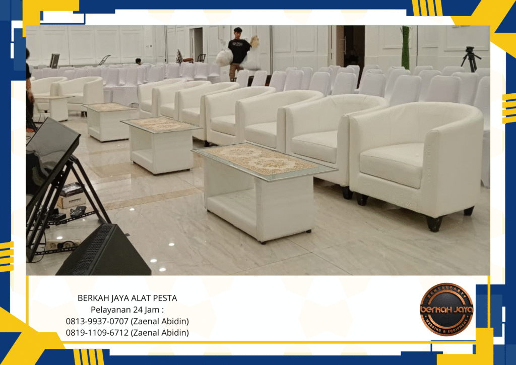Pusat Rental Sofa Model Oval Putih Area Jakarta Selatan