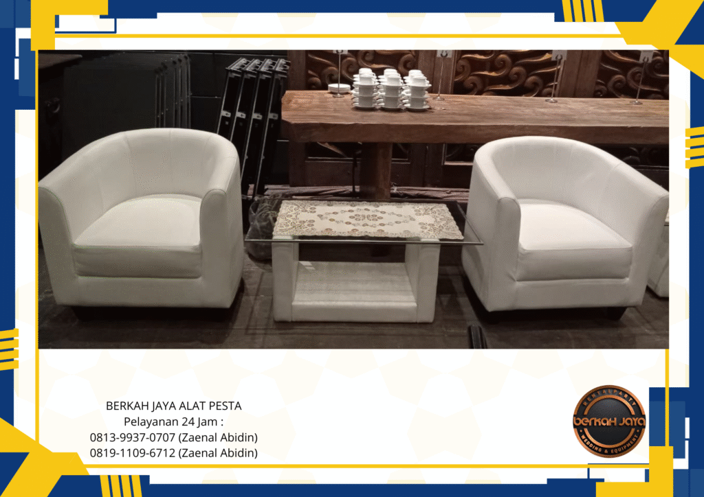 Pusat Rental Sofa Model Oval Putih Area Jakarta Selatan