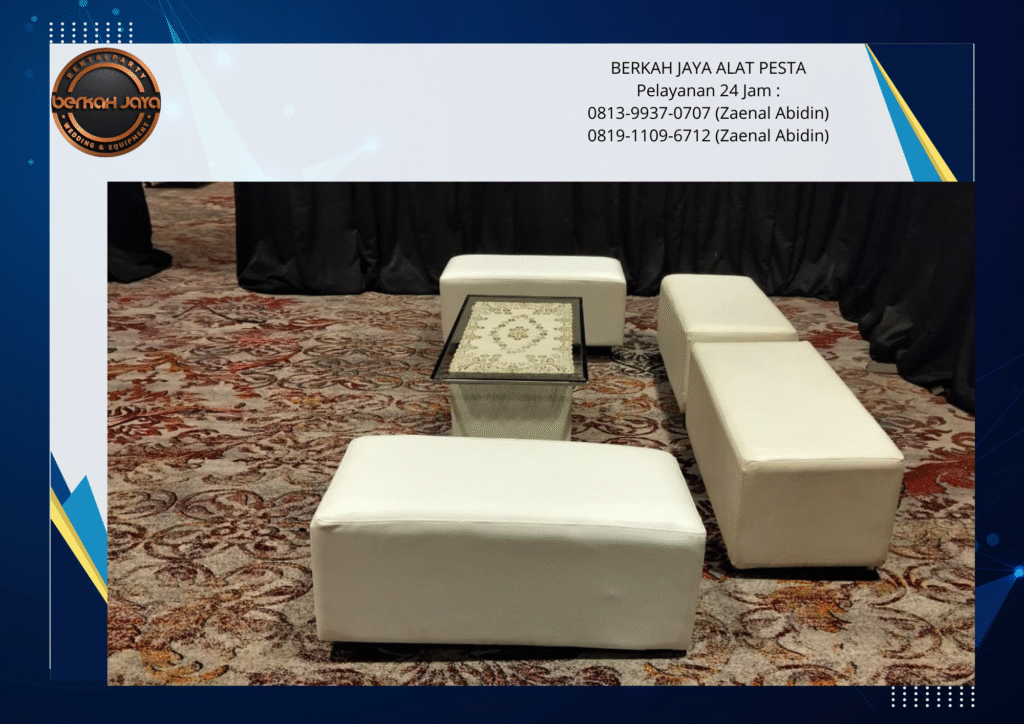 Rental Puff Putih Type Kotak Kaki Stainless Jakarta Selatan