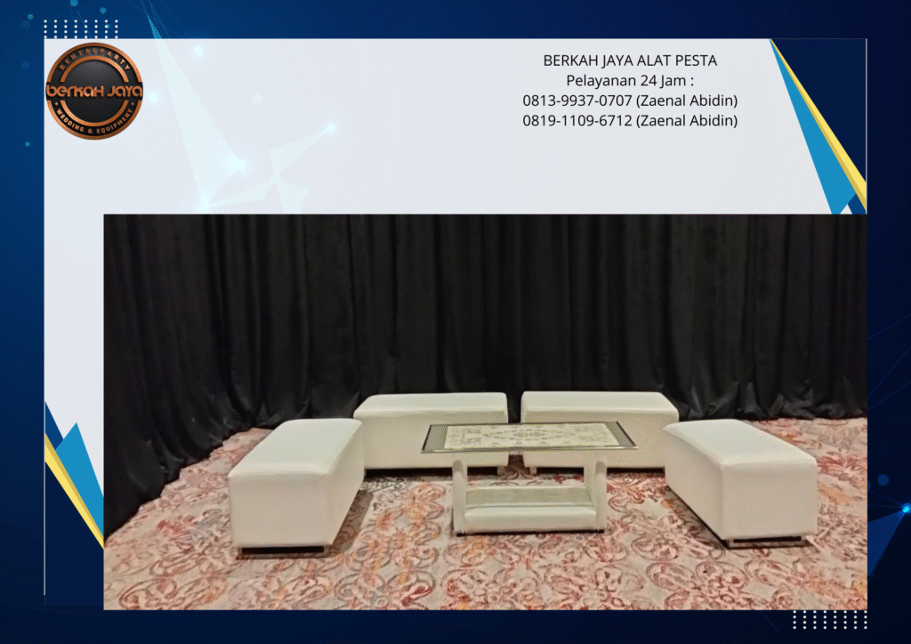 Rental Puff Putih Type Kotak Kaki Stainless Jakarta Selatan