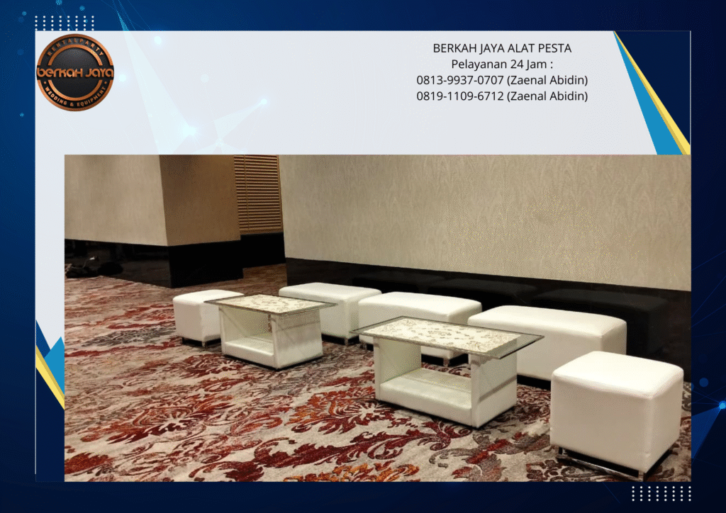 Rental Puff Putih Type Kotak Kaki Stainless Jakarta Selatan