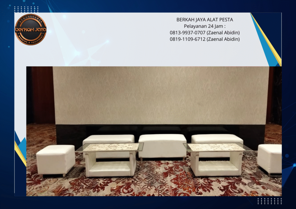 Rental Puff Putih Type Kotak Kaki Stainless Jakarta Selatan