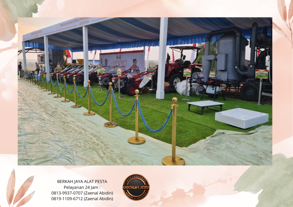 Rental Tiang Stainless Tali Bludru Biru Untuk Antrian Jakarta Selatan