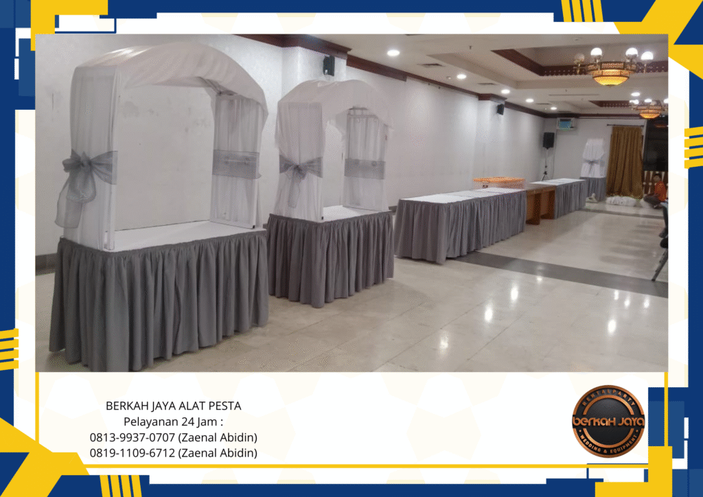 Sewa Meja Stand Gubukan Cover Beragam Warna Di Jakarta Timur