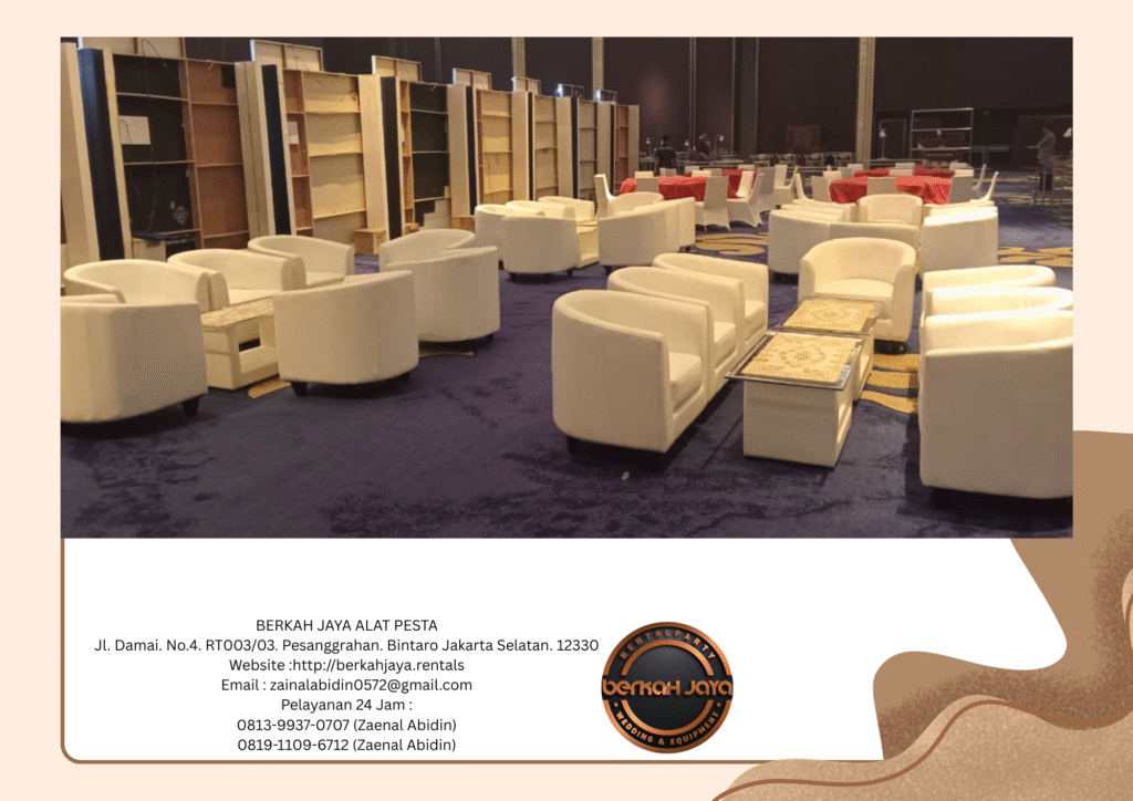 Pusat Sewa Sofa Oval Warna Putih Type Single Jakarta Selatan