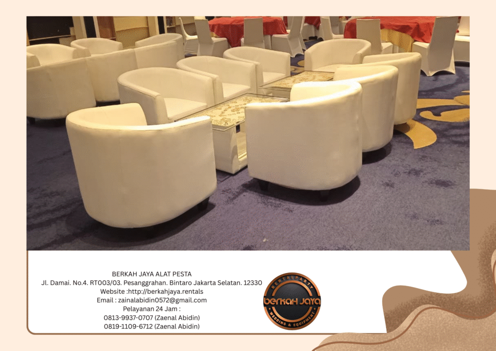 Pusat Sewa Sofa Oval Warna Putih Type Single Jakarta Selatan