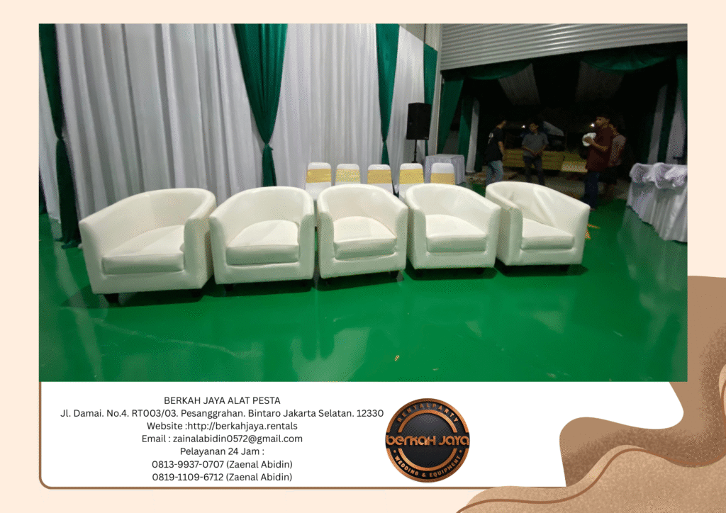 Pusat Sewa Sofa Oval Warna Putih Type Single Jakarta Selatan