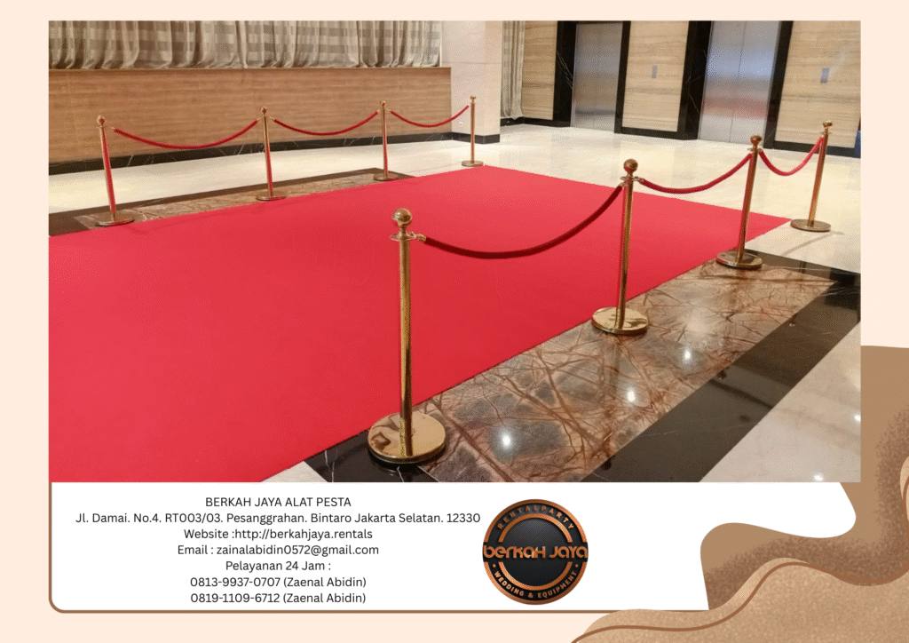 Sewa Tiang Antrian VIP Tali Bludru Merah Jakarta