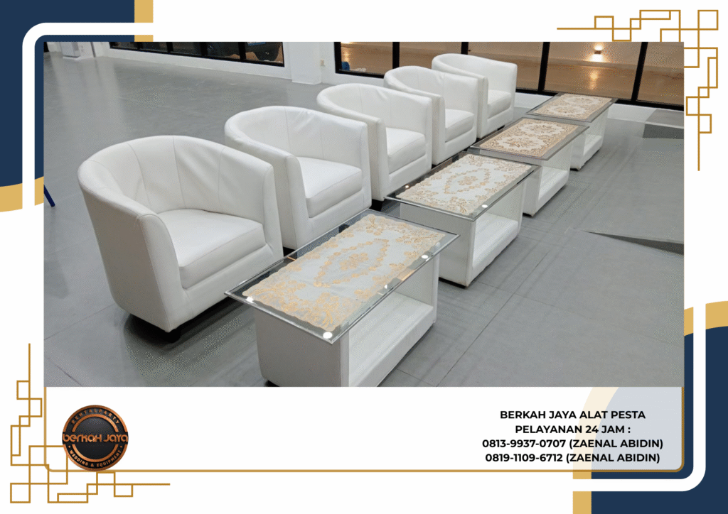 Sewa Sofa Putih Type Oval Dan Minimalis Kotak Di Jakarta Selatan