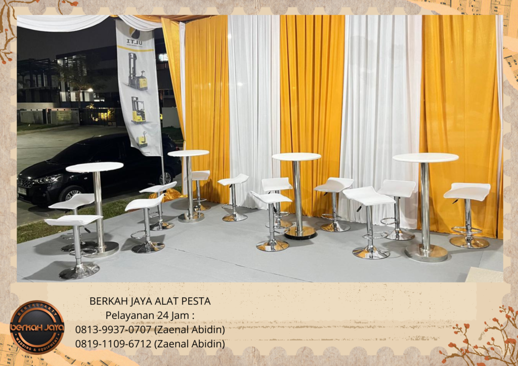 Sewa Tenda Serut Meja Kursi Barstool Flooring Area Jakarta Selatan
