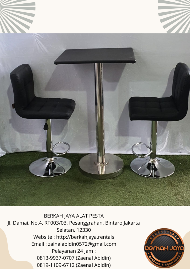 Sewa Barstool Kursi Senderan Warna Hitam Dan Putih Jakarta Selatan