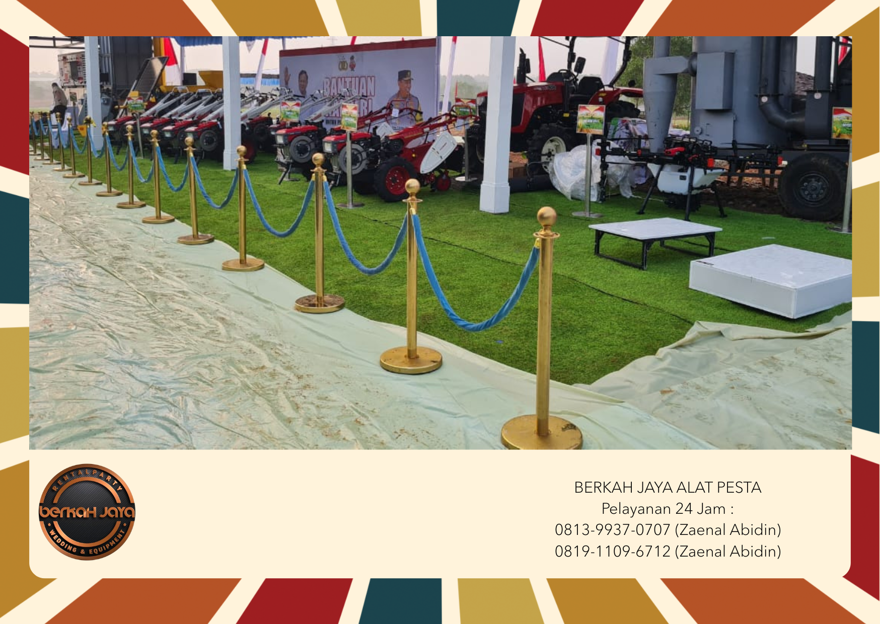 Rental Tiang Antrian Pita Dan Tali Bludru Aneka Warna Jakarta Selatan