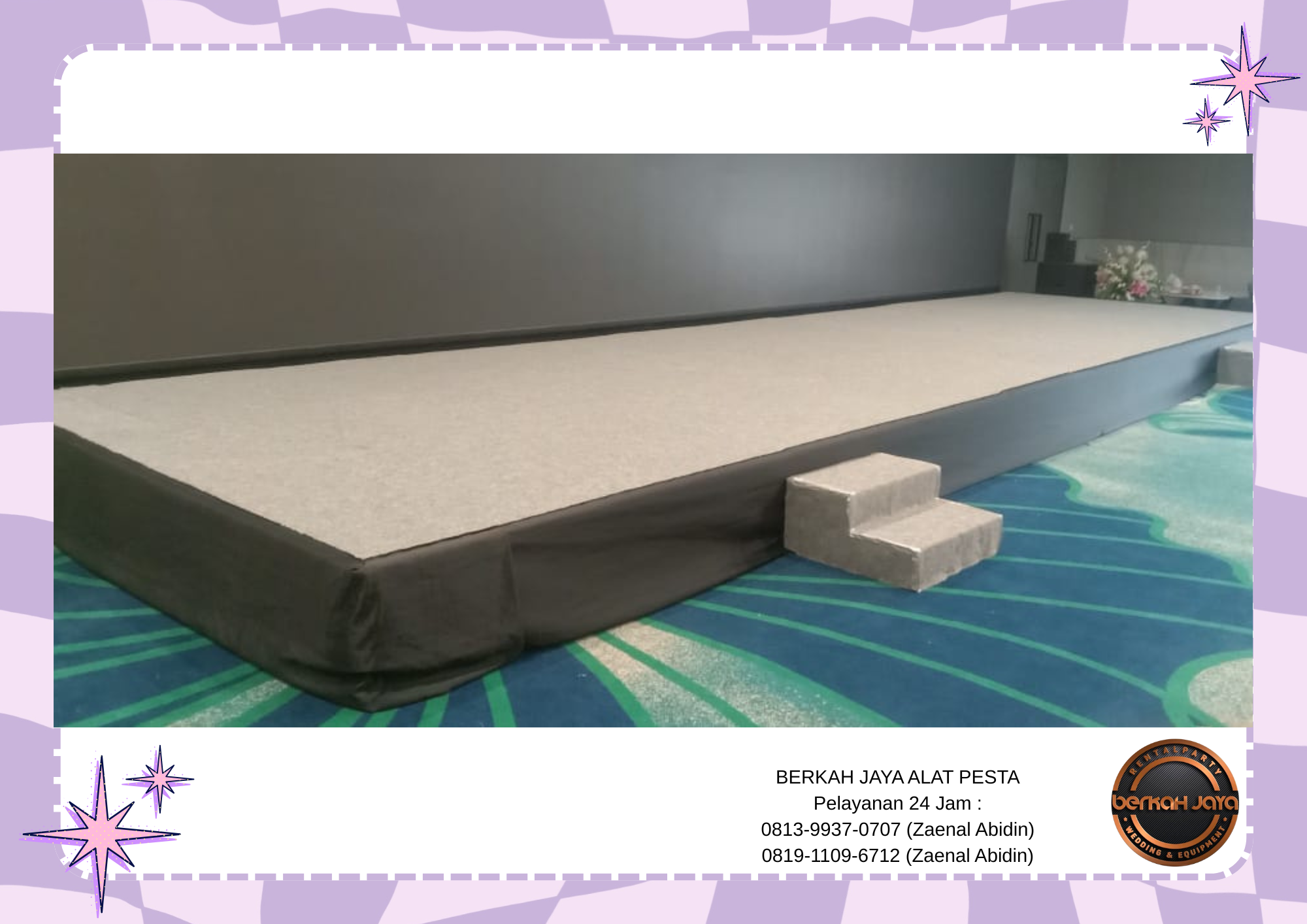 Rental Panggung Finishing Karpet Aneka Warna Area Jakarta Selatan