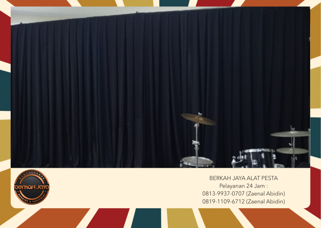 Sewa Tirai Hitam Tinggi 2m sampai 8 Meter Area Jakarta Selatan