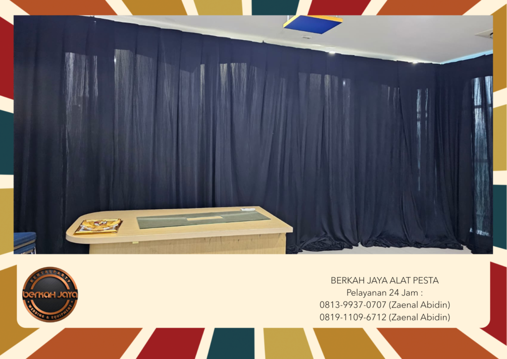 Sewa Tirai Hitam Tinggi 2m sampai 8 Meter Area Jakarta Selatan