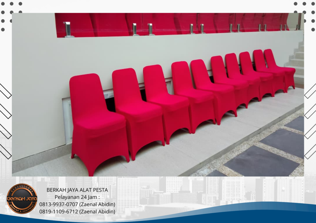 Sewa Kursi Susun Sarung Kursi Merah Ketat Jakarta Selatan