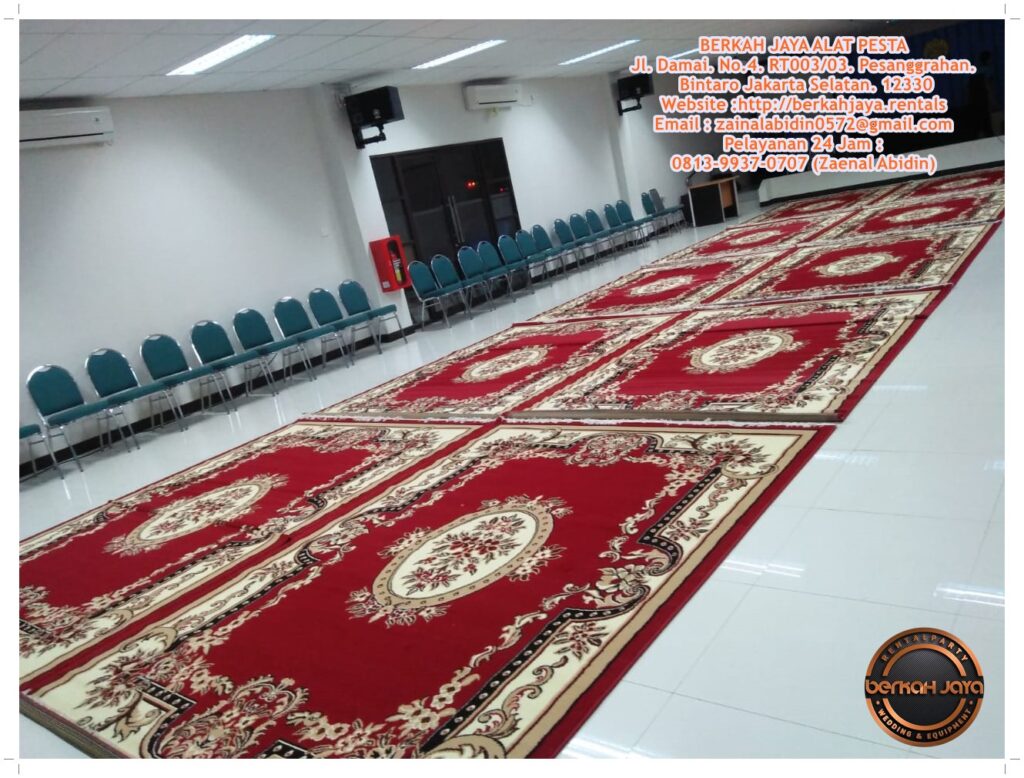 Sewa Tirai Hitam Dan Karpet Permadani Merah Area Jakarta Selatan