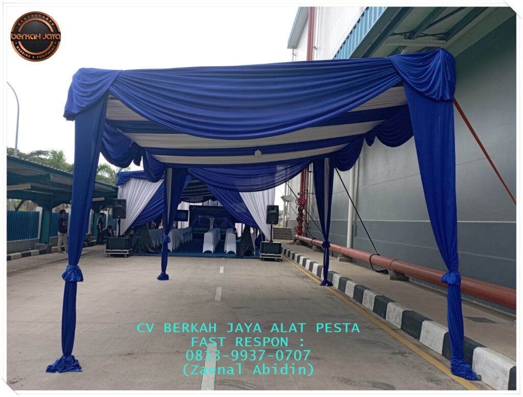 Sewa Tenda Kain Serut Putih Biru Jakarta Selatan