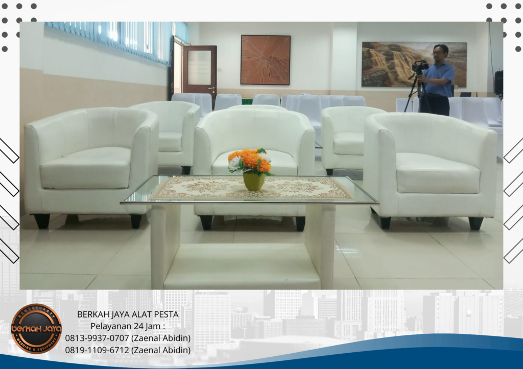Rental Sofa Putih Model Oval Area Jakarta Selatan