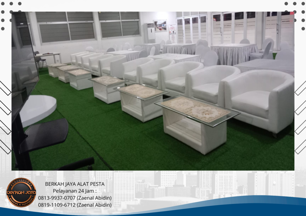 Rental Sofa Putih Model Oval Area Jakarta Selatan