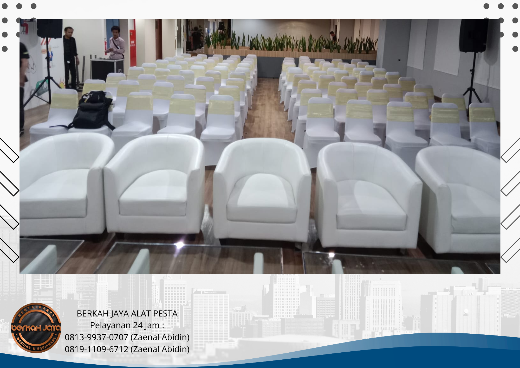 Rental Sofa Putih Model Oval Area Jakarta Selatan